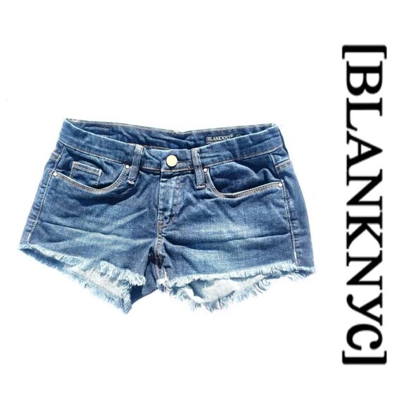 Blank NYC Frayed Low Rise Denim Shorts - Picture 1 of 6